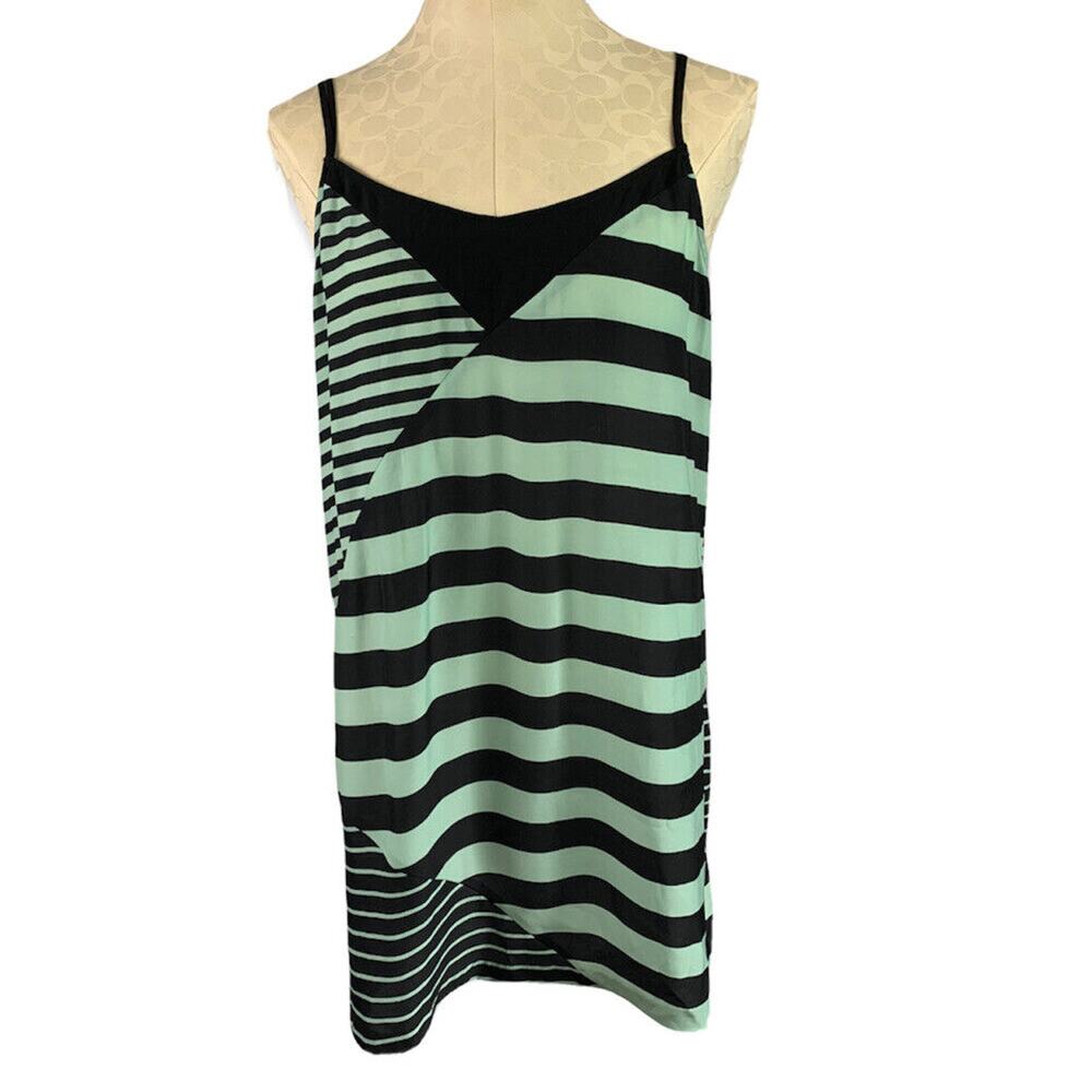 Large Silence +‎ Noise Urban Outfitters Slip Dress Women's Stripe Moss Sheer